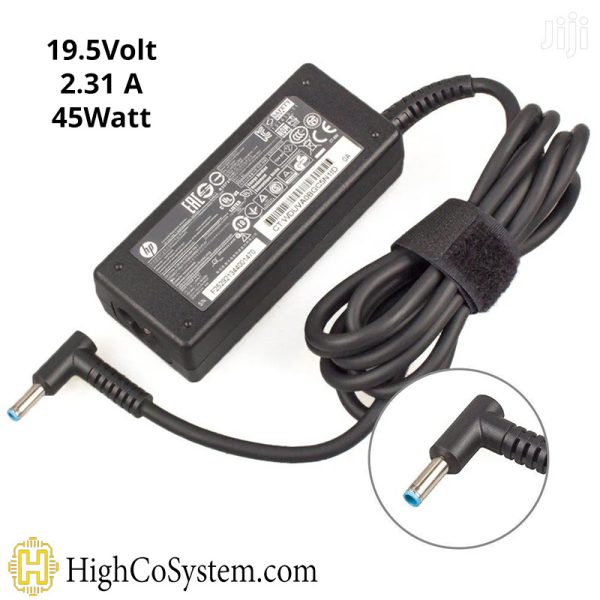 شارژر اورجینال لپ تاپ HP مدل 19,5V 2,31A (45W) سر فیش آبی