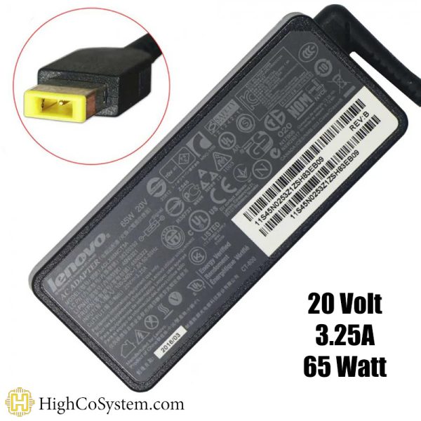 شارژر لپ تاپ لنوو 20ولت 3.25 امپر usb