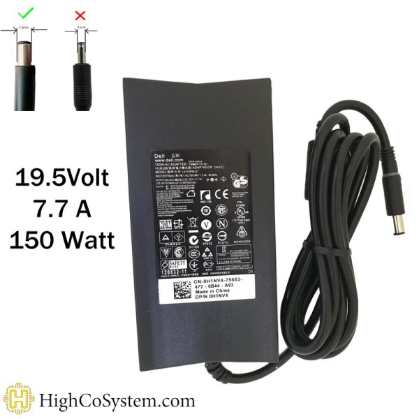 شارژر لپ تاپ دل 19.5ولت 7.7 آمپر اسلیم