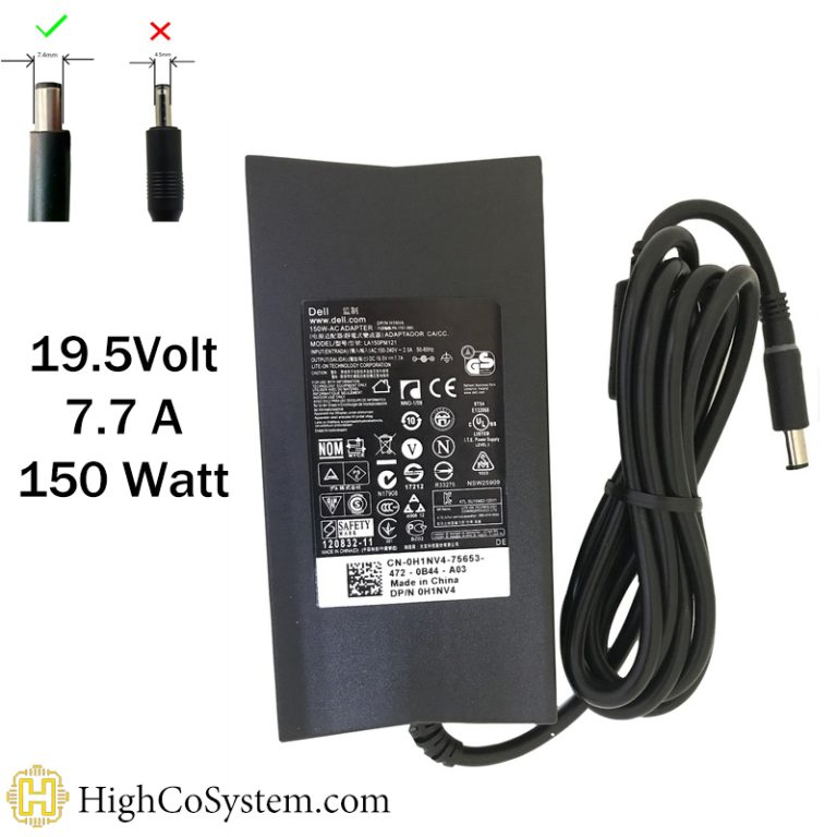 شارژر لپ تاپ دل 19.5ولت 7.7 آمپر اسلیم