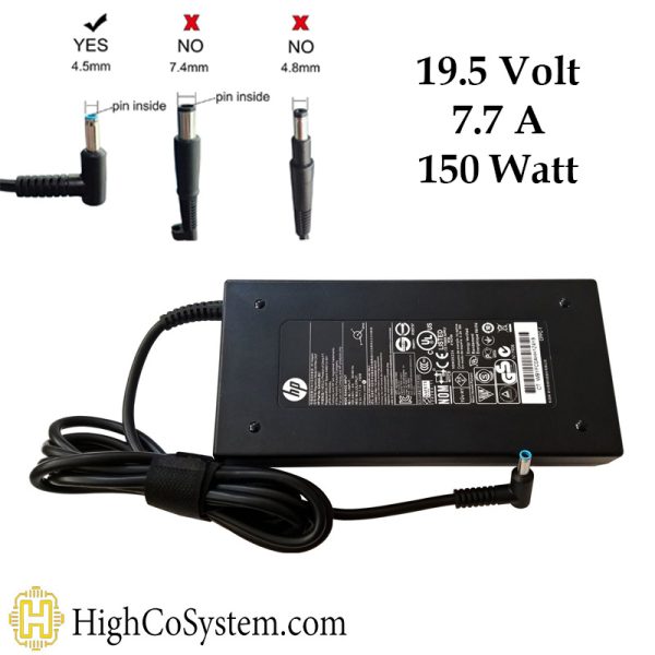 شارژر لپ تاپ اچ پی 1.5ولت 7.7 آمپر سرفیش آبی