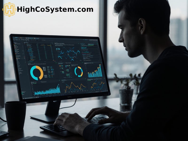Real-time data analytics and financial insights on HighCoSystem.com dashboard.