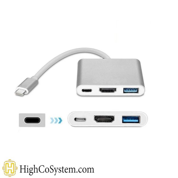 مبدل USB-C به HDMI/USB 3,0/USB-C
