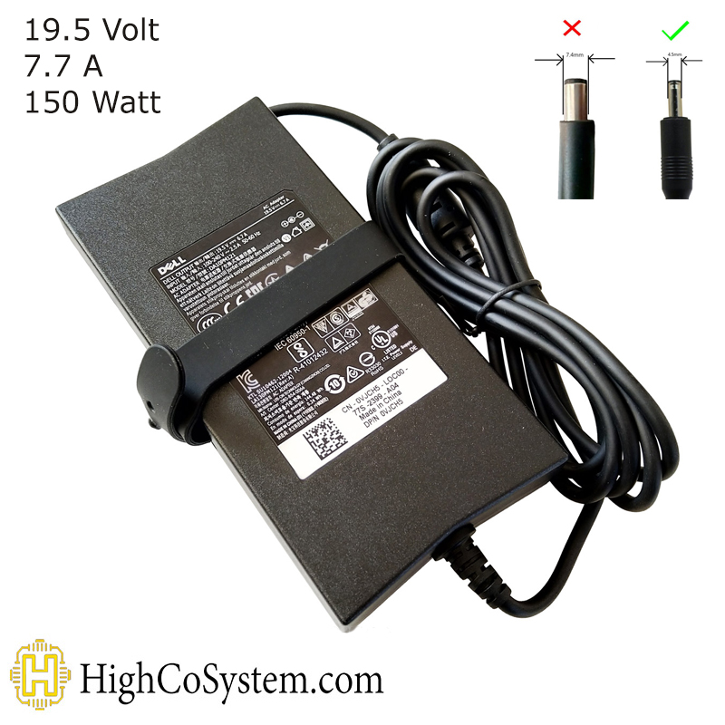 adapter dell 19.5v 7.7a small pin