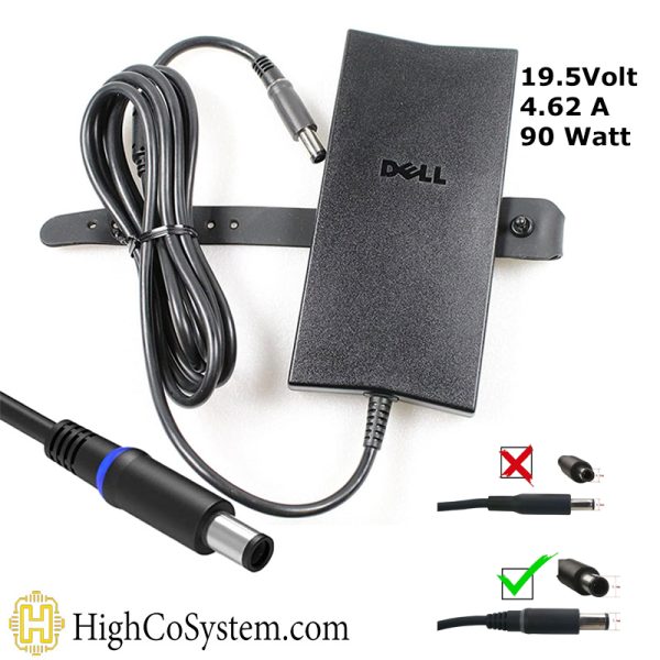 شارژر لپ تاپ DELL 19,5V 4,62A SLIM (90W)  سرفیش چراغ دار