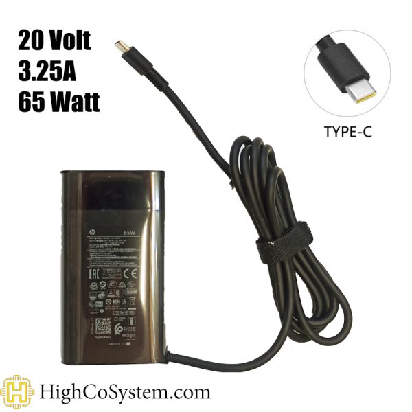 شارژر اورجینال لپ تاپ  HP 65W TYPE-C OVAL