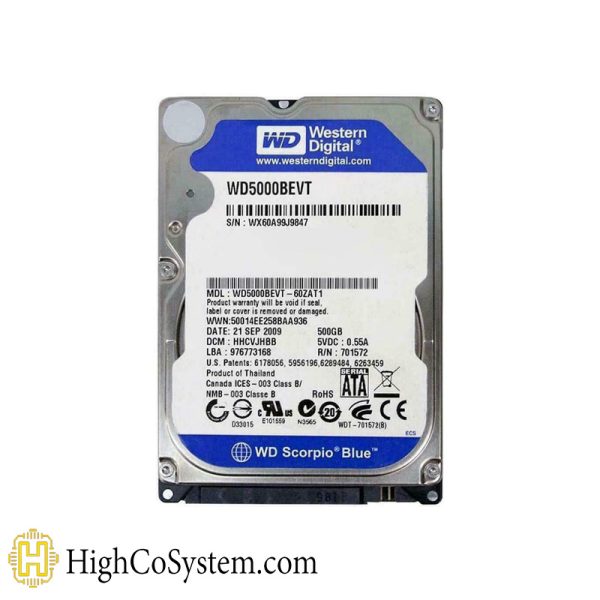 هارد لپ تاپ اینترنال WD مدل WD5000BEVT Blue 2,5 INCH ظرفیت 500 گیگابایت