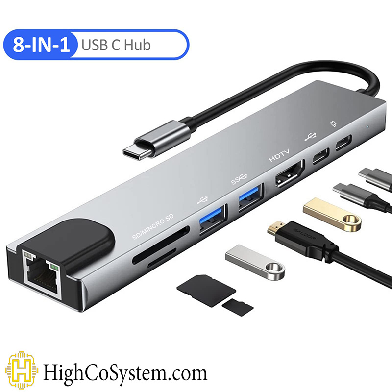 HUB TYPE-C 8 IN 1