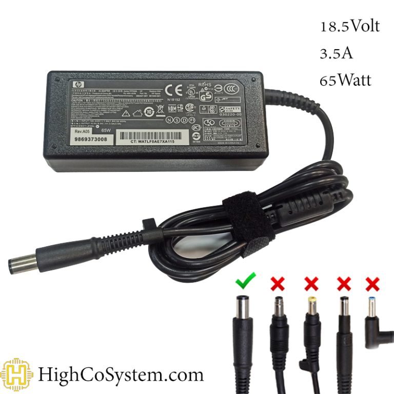 شارژر لپ تاپ HP 18.5V 3.5A سر دلی