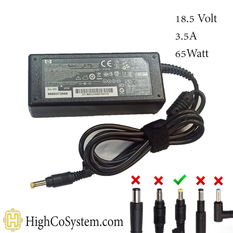 شارژر لپ تاپ HP 18.5V 3.5A YELLOW